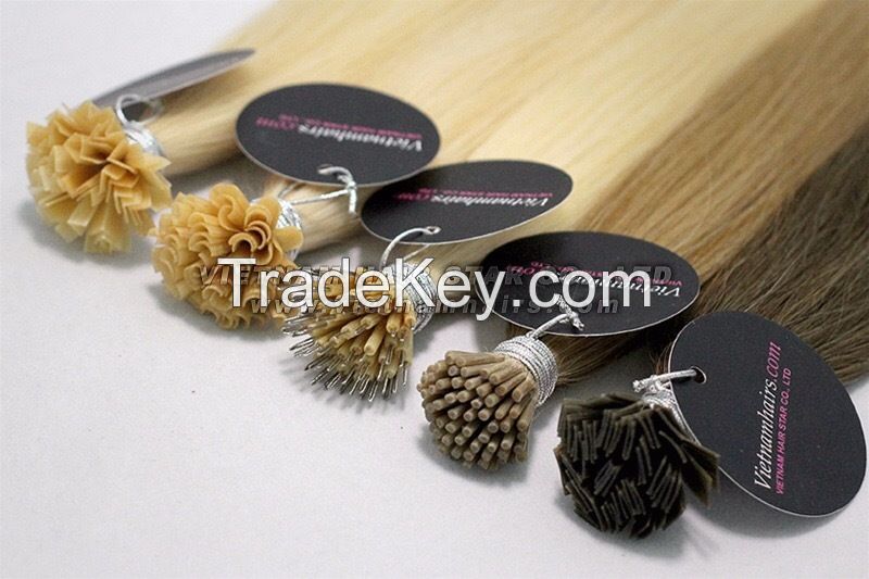 Pre-bonded Keratin Hair Extensions (Stick/I-tip, Nail/U-tip, V-tip, Flat/F-tip)