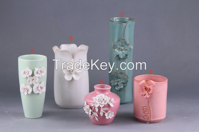 Decorative Antique Finish Ceramic Flower Vase