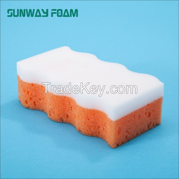 Sunway Wholesale  complex colorful melamine Sponge with PU