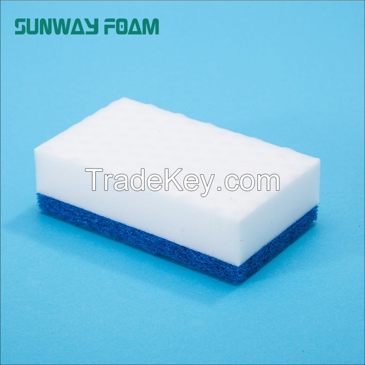 Sunway Wholesale high density  complex Sponge with scouring pad