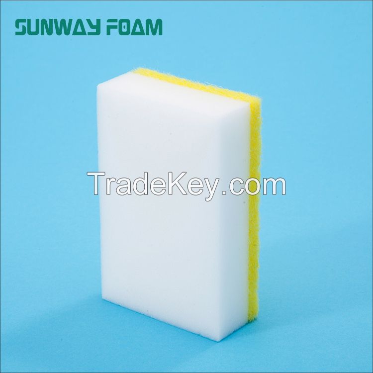 Sunway Wholesale Customized Color  complex Sponge with scouring pad