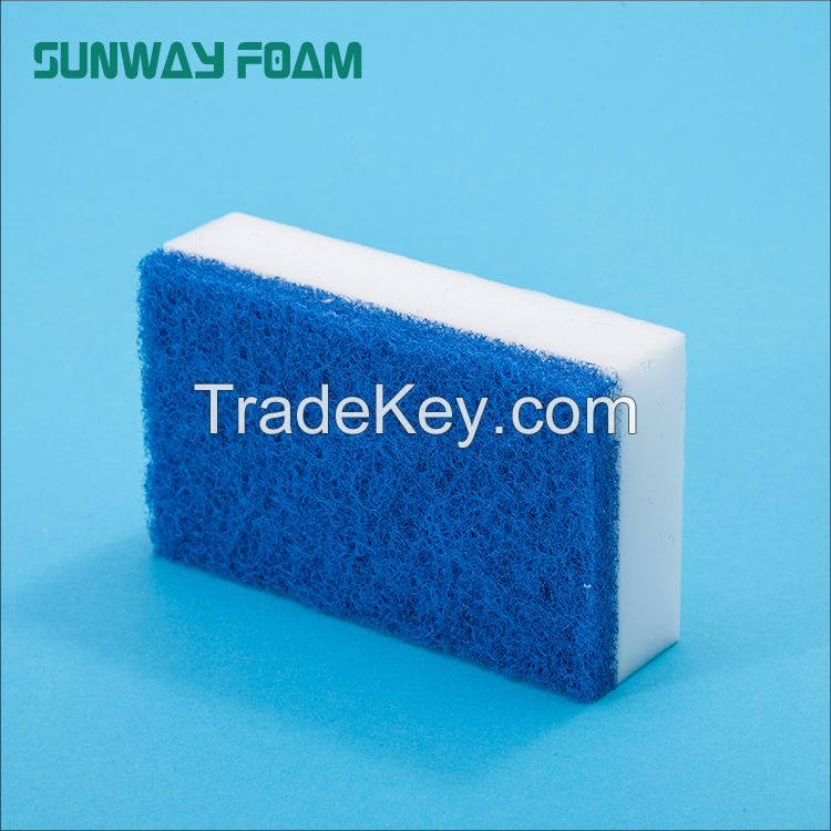 Sunway Wholesale high density  complex Sponge with scouring pad