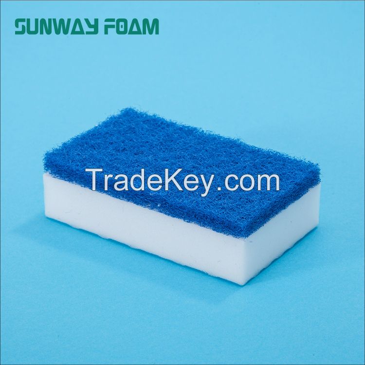 Sunway Wholesale high density  complex Sponge with scouring pad