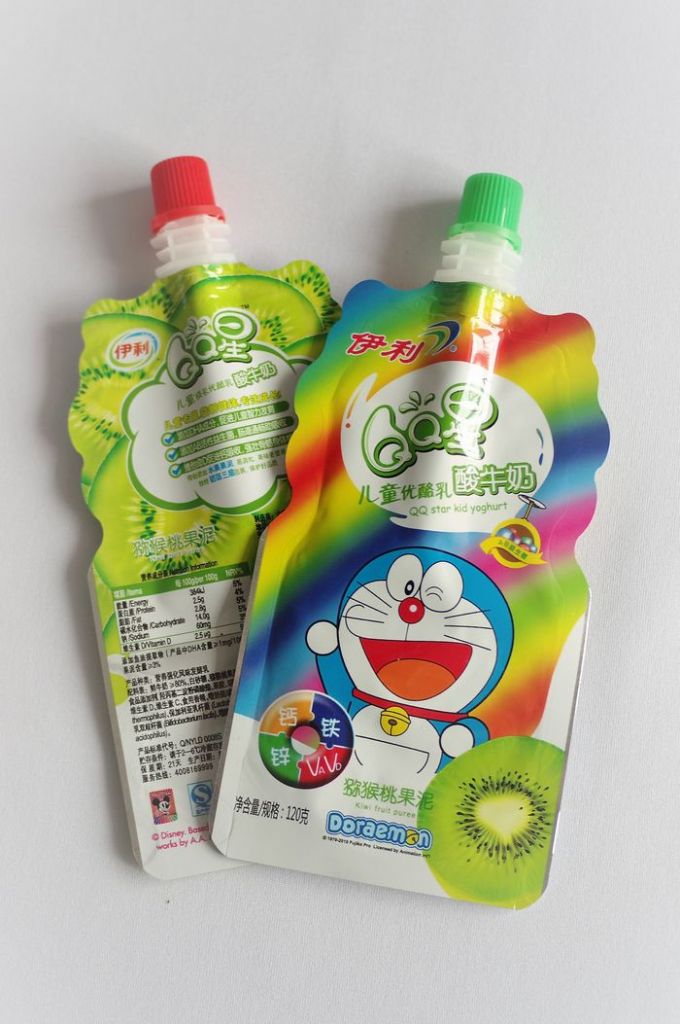 Yogurt, sour milk high-barrier packaging custom-shaped spout doy-pack