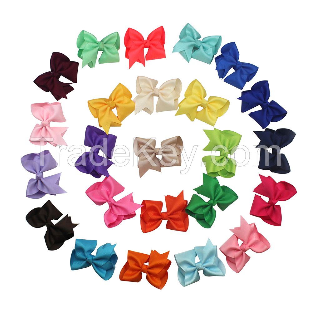 Hair ribbon bows in solid colors