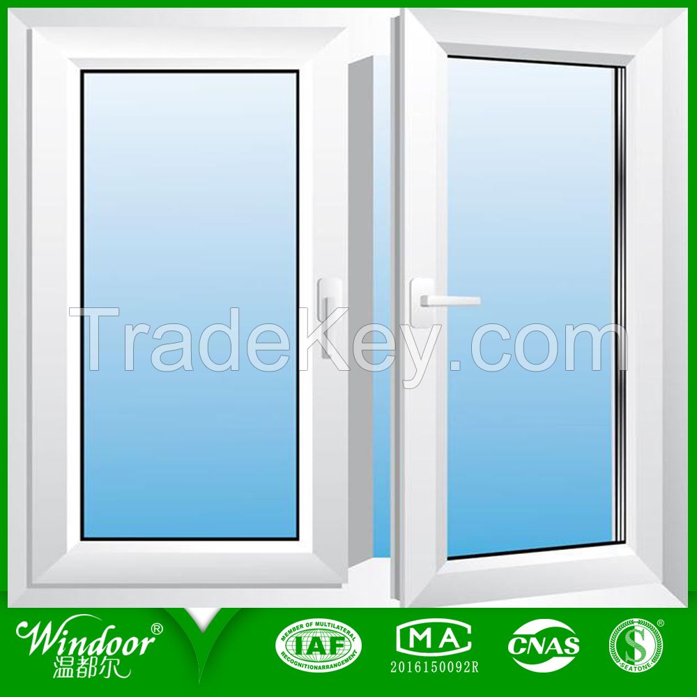 White Frame single glass Cheap uPVC Window