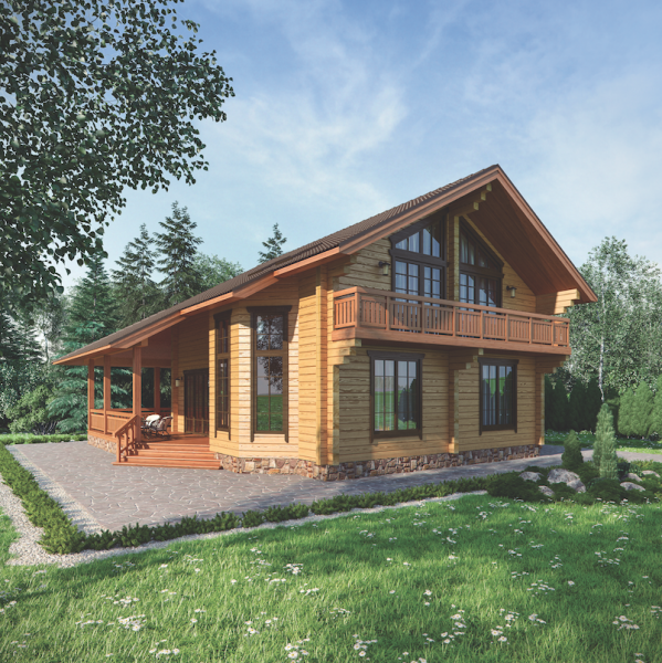 RUSSIAN GLULAM TIMBER WALL PREFAB SETS