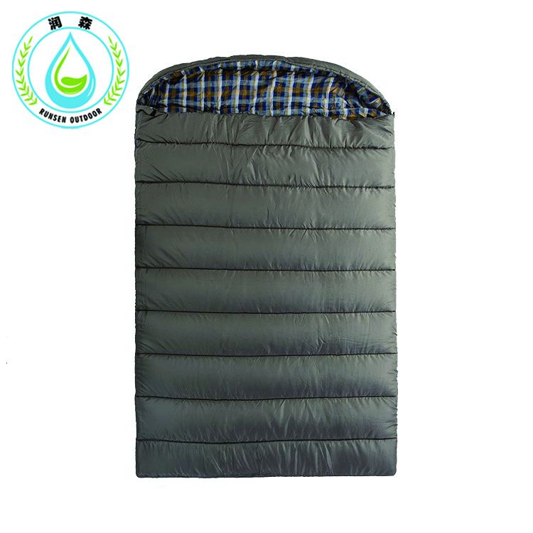 RUNSEN 2-3 Person Sleeping Bag Outdoor Cotton Sleeping Bag Family Camping Sleeping Bag