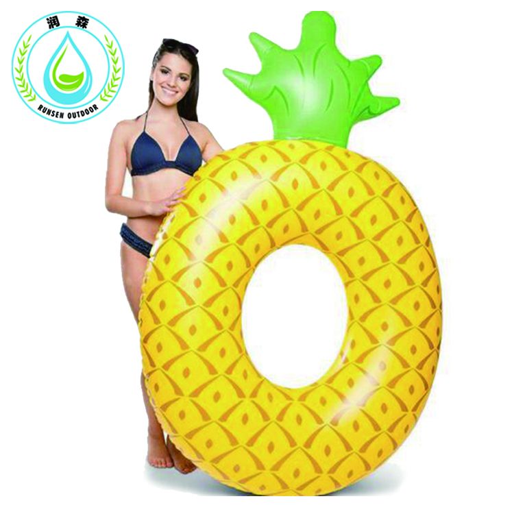 RUNSEN Inflatable185cm pineapple Giant Pool Float Mattress Bed Sunbathe Beach Mat Swimming Ring Circle Water Party inflatable toy