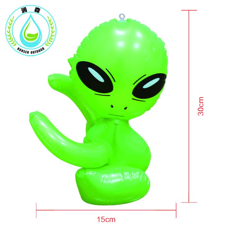 RUNSEN Inflatable Green Alien Model Toys Child Inflated Toys  Halloween/Birthday Party Supplies Kids Science Teach inflatable Toys