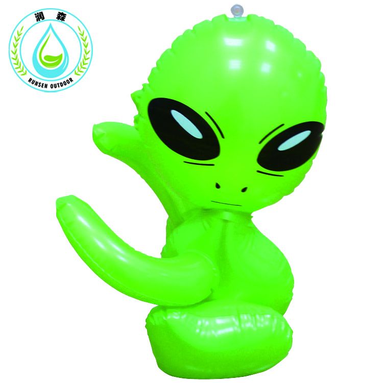 RUNSEN Inflatable Green Alien Model Toys Child Inflated Toys  Halloween/Birthday Party Supplies Kids Science Teach inflatable Toys