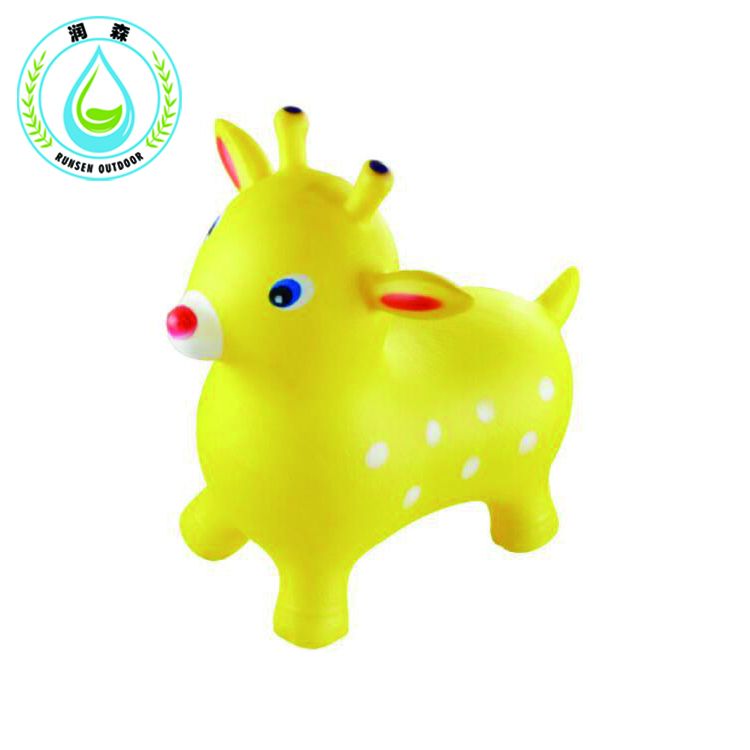 RUNSEN Net Children's Inflatable Toys Jumping Deer Thicken Enlarging Green Jumping Horse Inflatable Horse Deer Yellow Sports Toy Baby Toy Horse