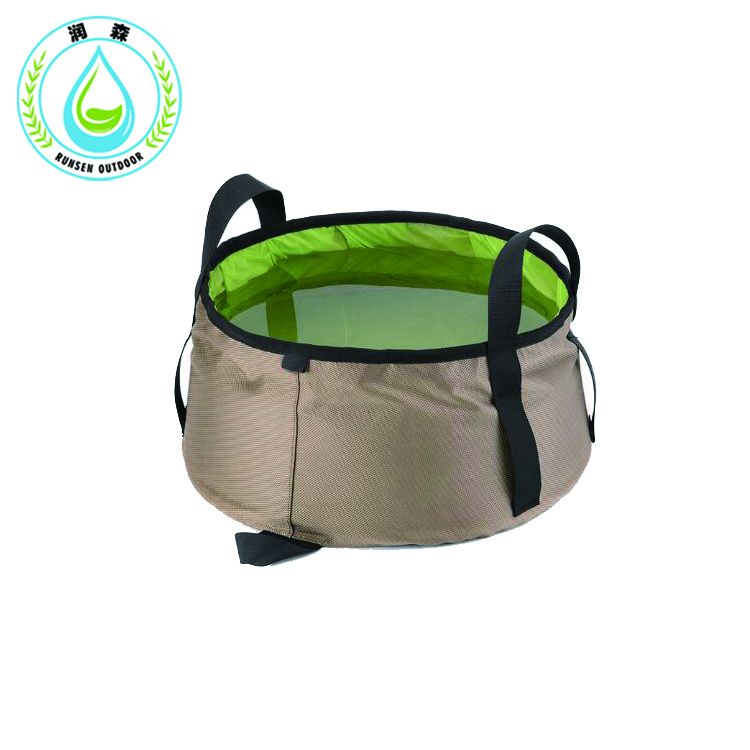 RUNSEN Portable Outdoor Travel Folding Water Bucket Washbowl Fishing Bucket Water Pot Hiking Camping outdoor bucket