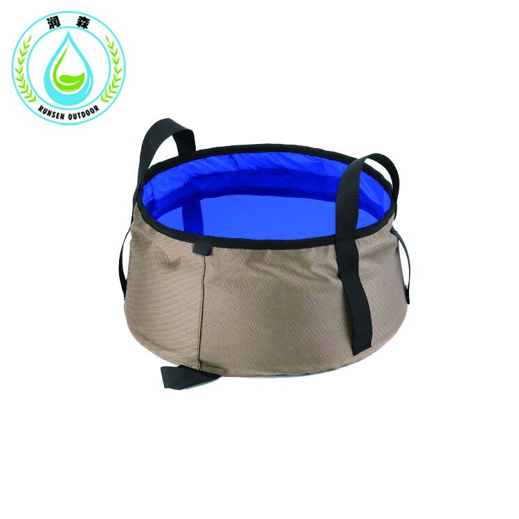 RUNSEN Portable Outdoor Travel Folding Water Bucket Washbowl Fishing Bucket Water Pot Hiking Camping outdoor bucket