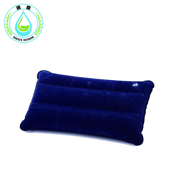 RUNSEN Portable Outdoor Inflatable Pillow Sleeping Gear Inflated Compressed Folding Non-slip Suede Fabric Travel inflatable pillow