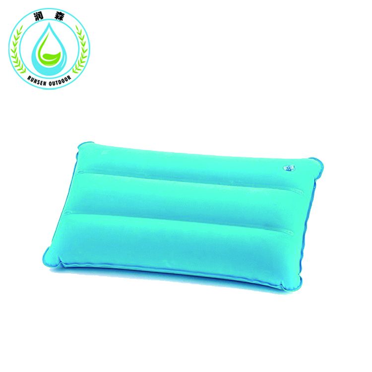 RUNSEN Portable Outdoor Inflatable Pillow Sleeping Gear Inflated Compressed Folding Non-slip Suede Fabric Travel inflatable pillow