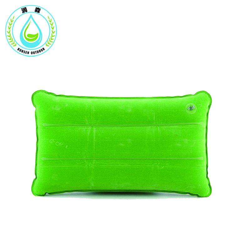 RUNSEN Portable Outdoor Inflatable Pillow Sleeping Gear Inflated Compressed Folding Non-slip Suede Fabric Travel inflatable pillow