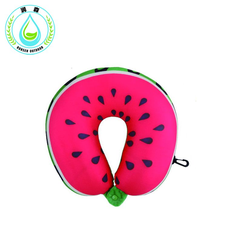 RUNSEN Fruit U Shaped Travel Pillow Nano particles Neck Pillow Watermelon Lemon Kiwi Orange Car Pillows Soft Cushion inflatable pillow