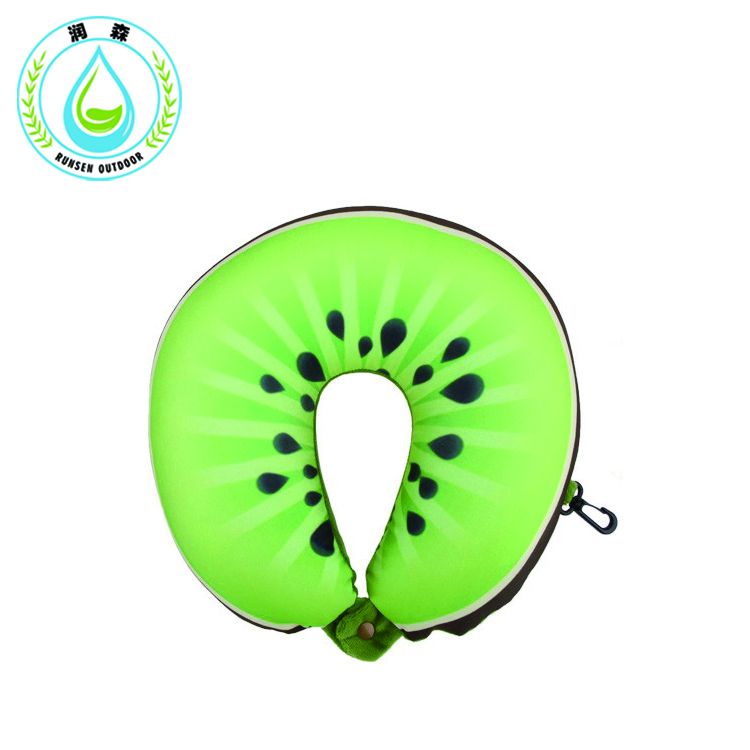 RUNSEN Fruit U Shaped Travel Pillow Nano particles Neck Pillow Watermelon Lemon Kiwi Orange Car Pillows Soft Cushion inflatable pillow