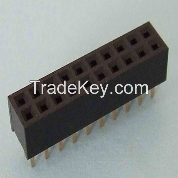 Female header pin connector with 1mm 1.27mm 2mm 2.54mm pitch single double row straight right angle smt 2-80 pins