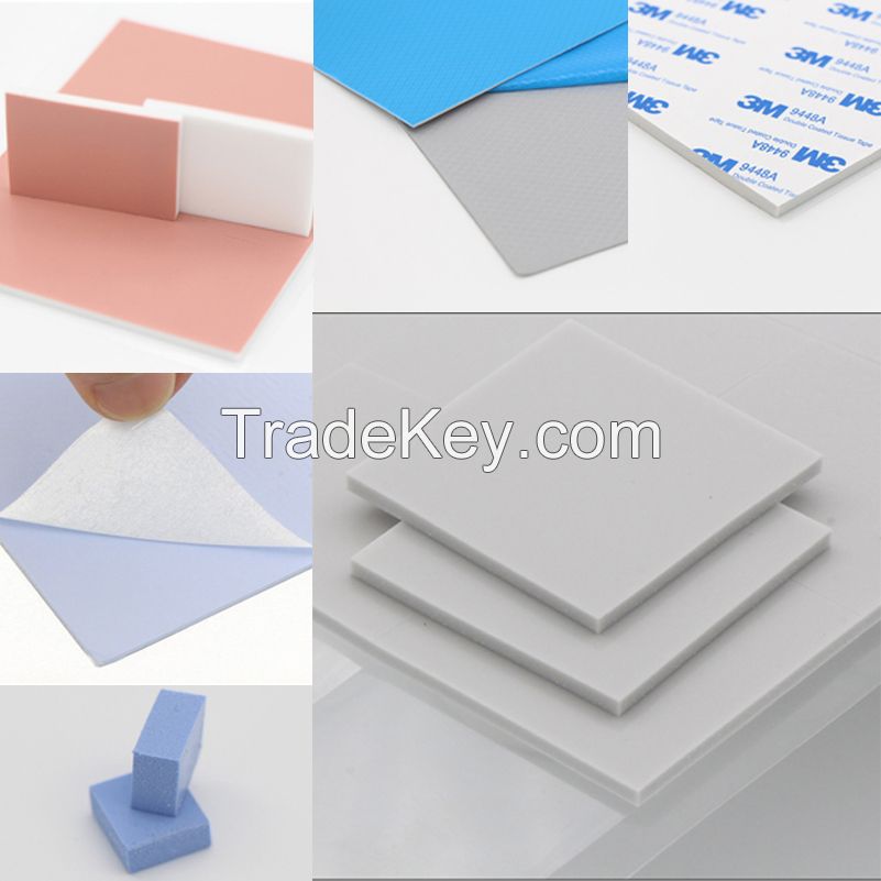 Silicone thermal conductive pad with 1.2~8w gap filler pad for CPU GPU heat sink