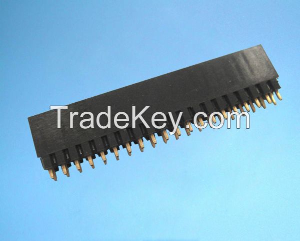 Female header pin connector with 1mm 1.27mm 2mm 2.54mm pitch single double row straight right angle smt 2-80 pins