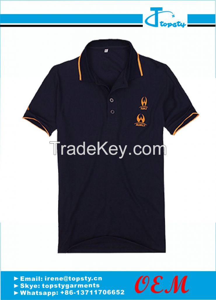 Customized promotional polo shirts with embroidered logo