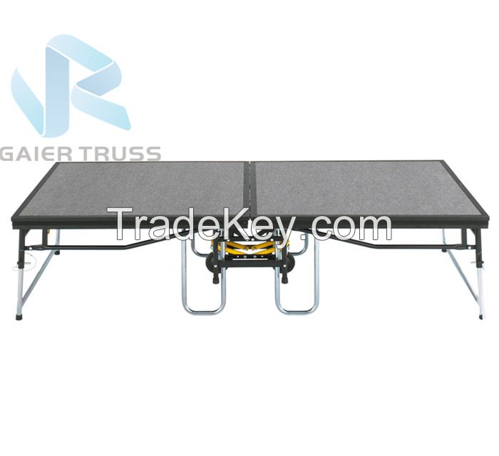 Factory Direct Supply Portable Steel Folding Stage with Step Stairs