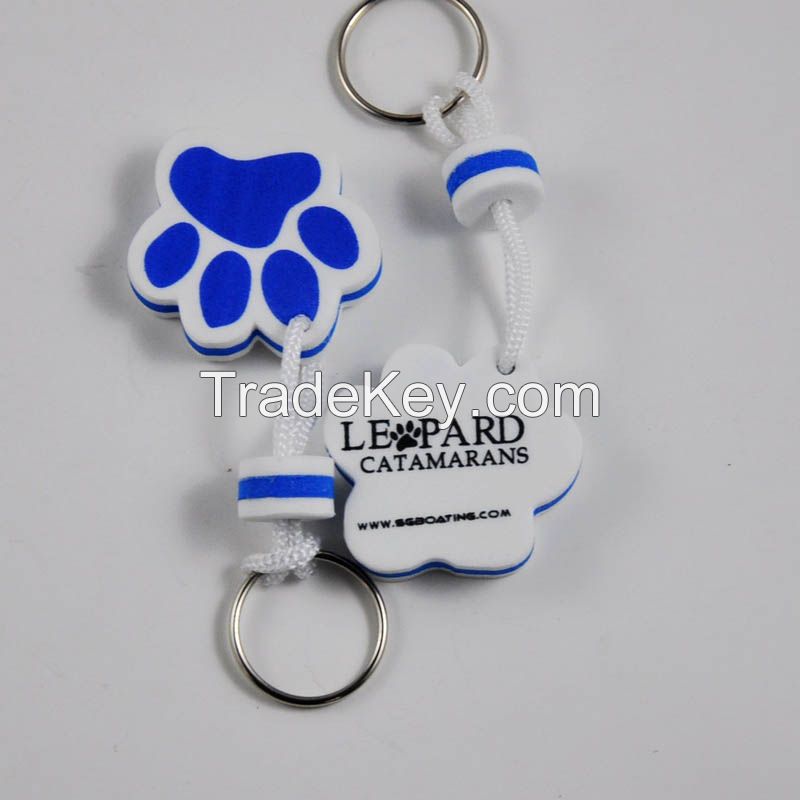 EVA foam material custom gift keychain ring with silk screen printing