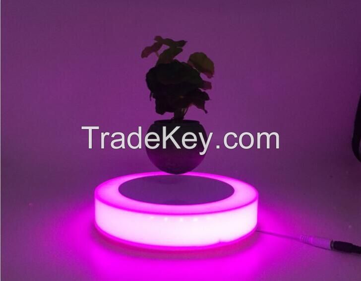 Plastic base magnetic floating air bonsai plant with led light