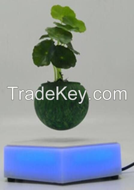 Resin magnetic flying air bonsai pots with led light