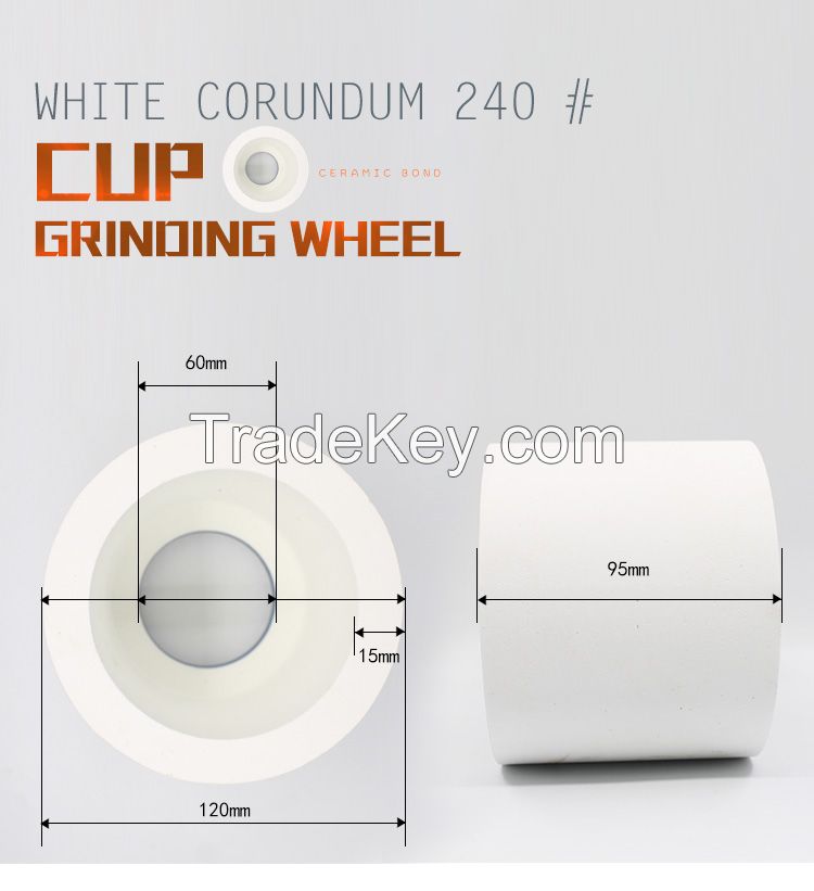 manufacturer White fused alumina 240# cup grinding wheel for CBN tool