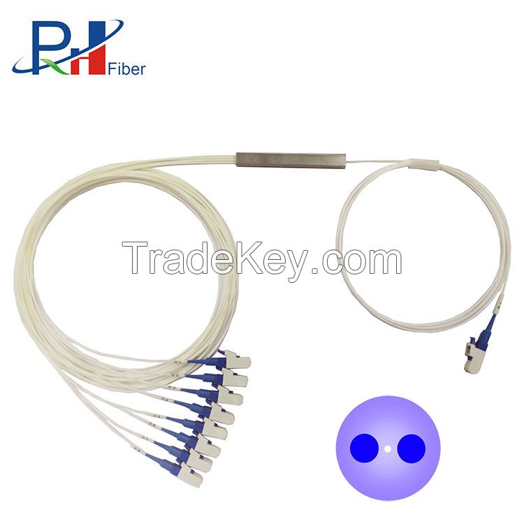 1550nm Polarization-maintaining Fiber Optic PLC Splitter 1x8 0.9 Fiber LC/UPC Connector