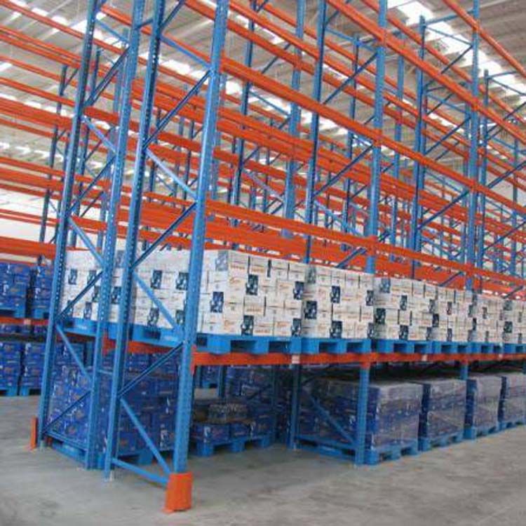 Heavy Duty Warehouse Storage Rack Blue And Orange Selective Pallet Racking System