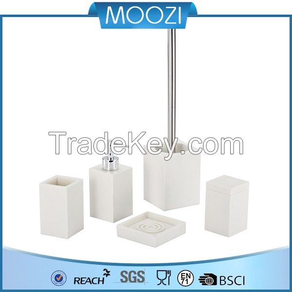 China houseware white complete bathroom set polyresin hotel decoration hotel