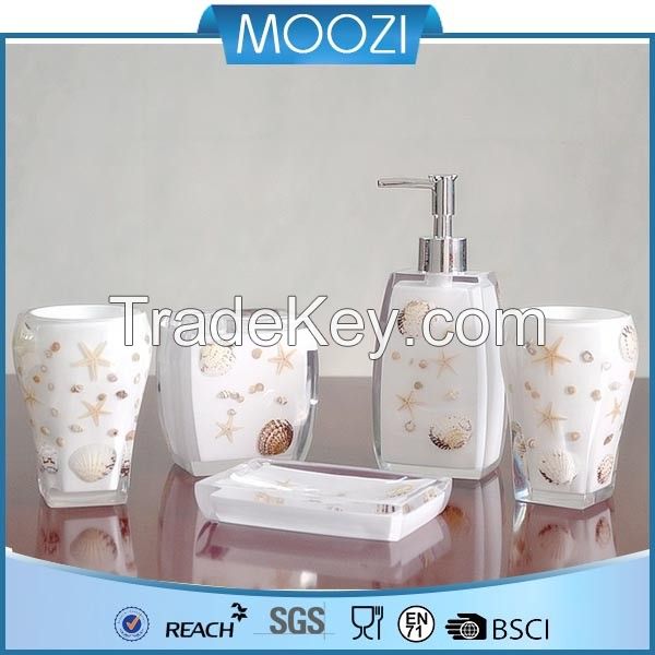 China houseware white complete bathroom set polyresin hotel decoration hotel