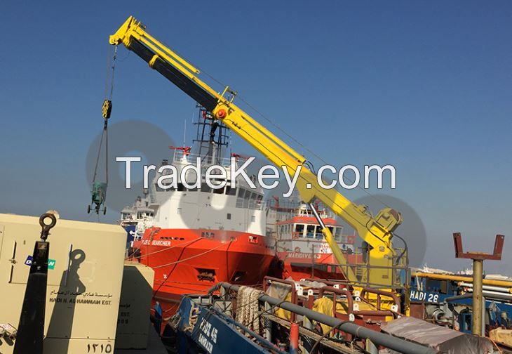 Long Range Telescopic Boom Marine Crane Pedestal Crane