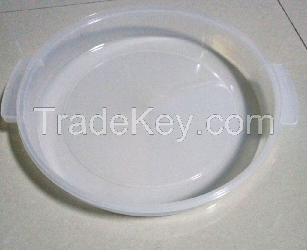 transparent  round thick wall container with cover  plastic mould