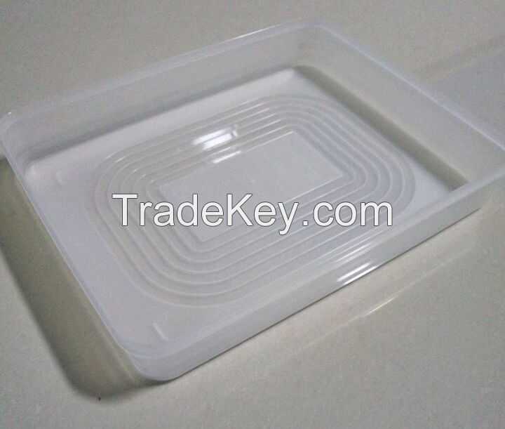 transparent  round thick wall container with cover  plastic mould