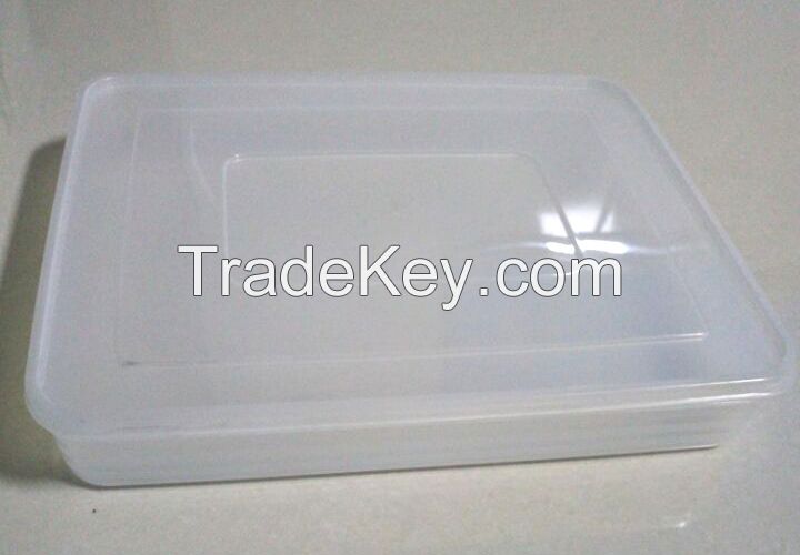 transparent  round thick wall container with cover  plastic mould