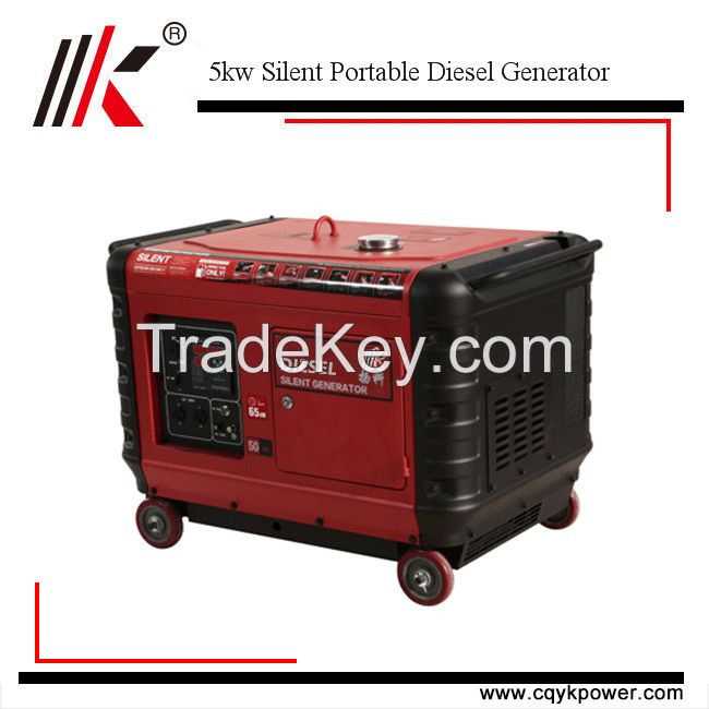 High quality small portable 5000watt silent diesel generator