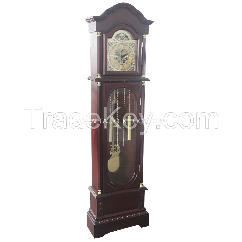 antique wooden pendulum grandfather clock