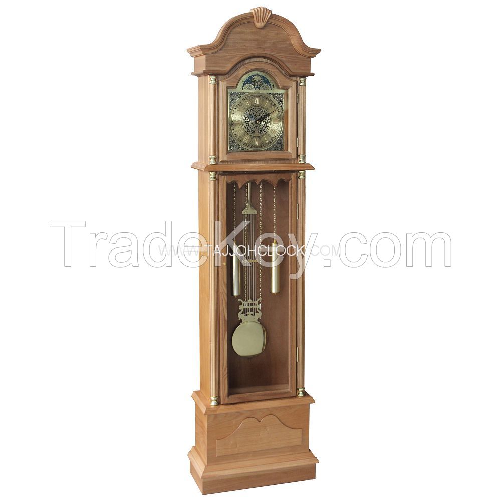 antique wooden pendulum grandfather clock