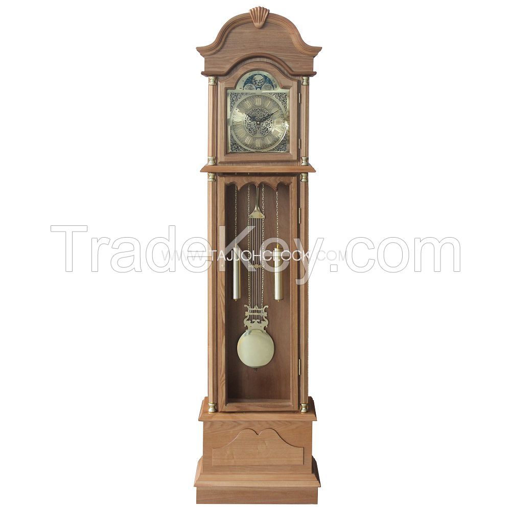 antique wooden pendulum grandfather clock