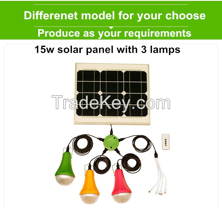 Portable Solar Energy System Solar Powered Lighting Kits with Phone Charger