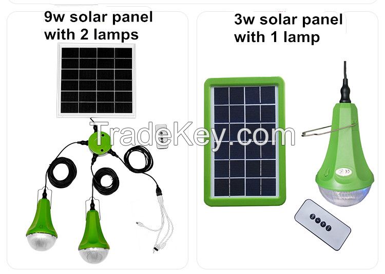 Portable Solar Energy System Solar Powered Lighting Kits with Phone Charger