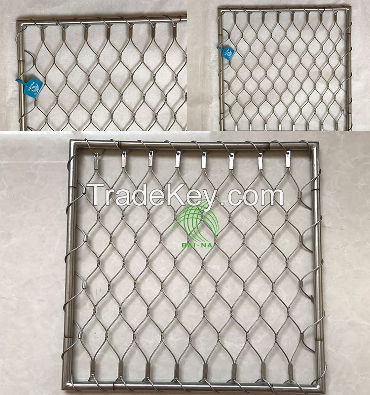 Stainless Steel Cable Mesh For Protection With Frame