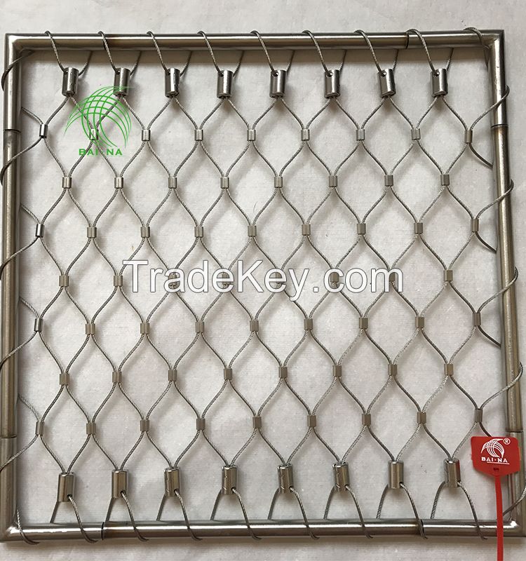 Stainless Steel Cable Mesh For Protection With Frame