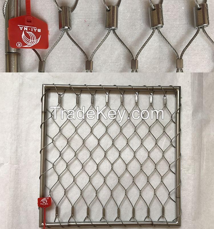 Stainless Steel Cable Mesh For Protection With Frame