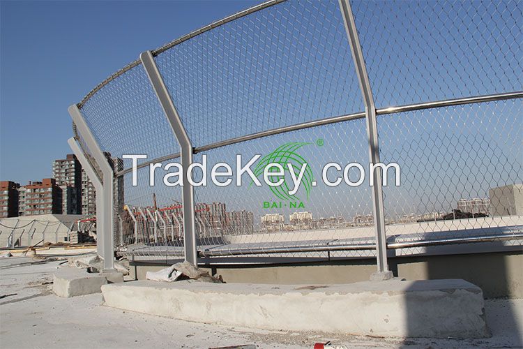  Flexible Stainless Steel Wire Rope Ferrule Mesh For Fan-shaped Fence Project